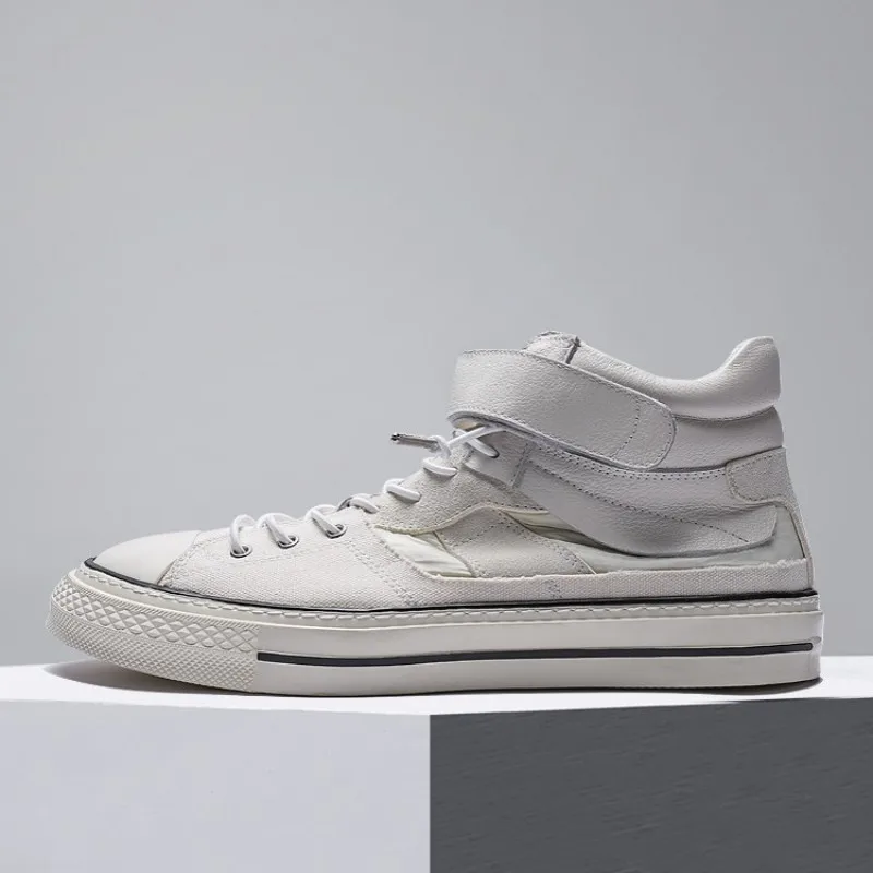 mens white flat trainers
