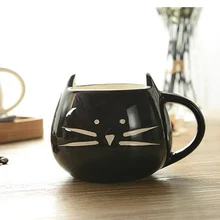 420 мл Прекрасный Белый/Черный кот кофе молочный светильник Керамическая кружка для влюбленных пар чашка 19QF