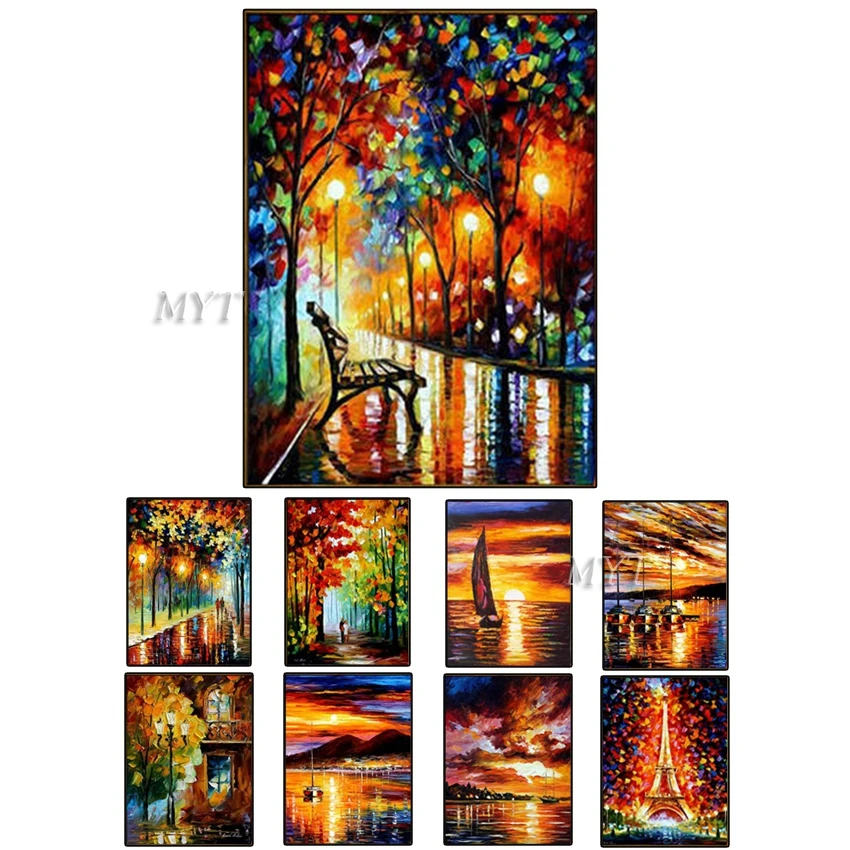 A Scene Illuminated By A neon Light Handpainted Wall Art Home Decor