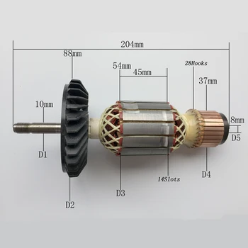 

AC220-230V Armature Motor Rotor Replace for Bosch GWS21-180 / 230 Angle Grinder Rotor Power Tool Spare Parts