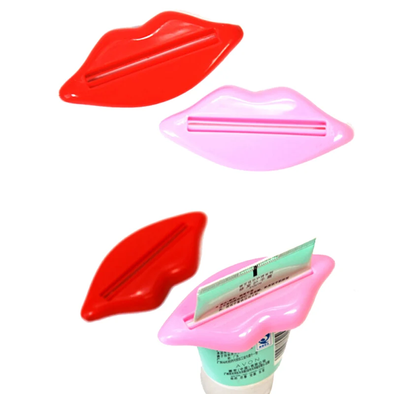 Новые забавные губы пластиковые зубные дозатор пасты держатель прокатки трубки соковыжималка зубная паста аксессуары для ванной комнаты поставки случайный цвет