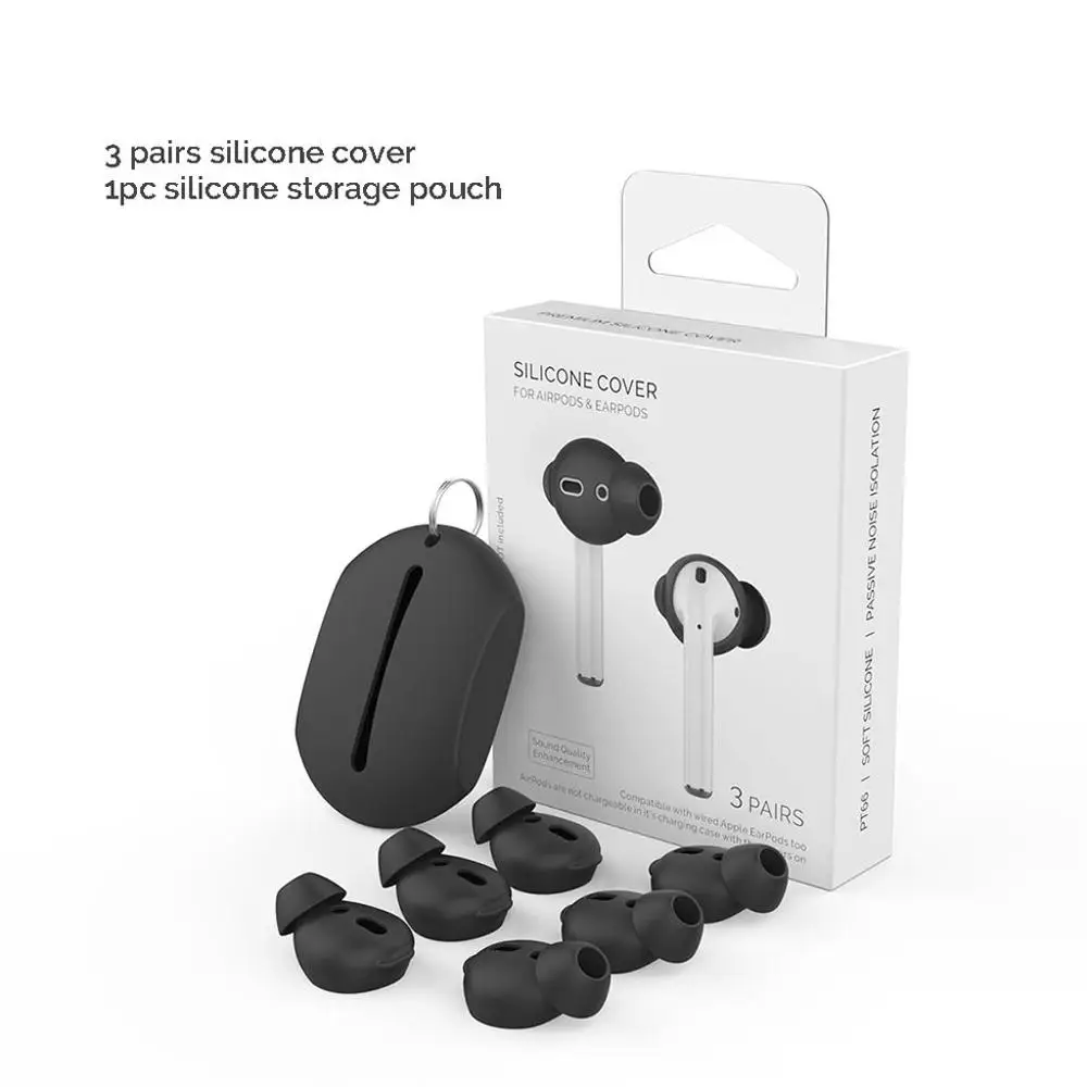A Для Apple AirPods 1 2 затычки для ушей противоскользящие вкладыши силиконовый чехол для наушников наконечники Пылезащитная заглушка Подушка Коробка для Airpods1#1203 - Цвет: A
