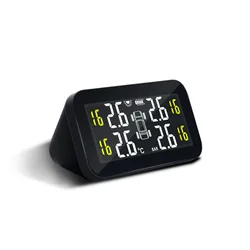 Pantalla LCD inteligente inalámbrica para coche, sistema de supervisión de presión de neumáticos, alarma de temperatura y presión, Sensor de 4 TPMS externos