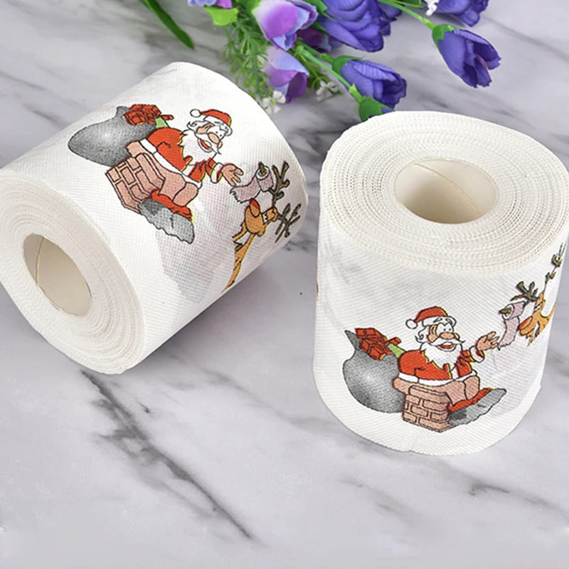 Christmas pattern toilet paper Santa Christmas tree printed tissue Home Gifts Navidad Happy New Year