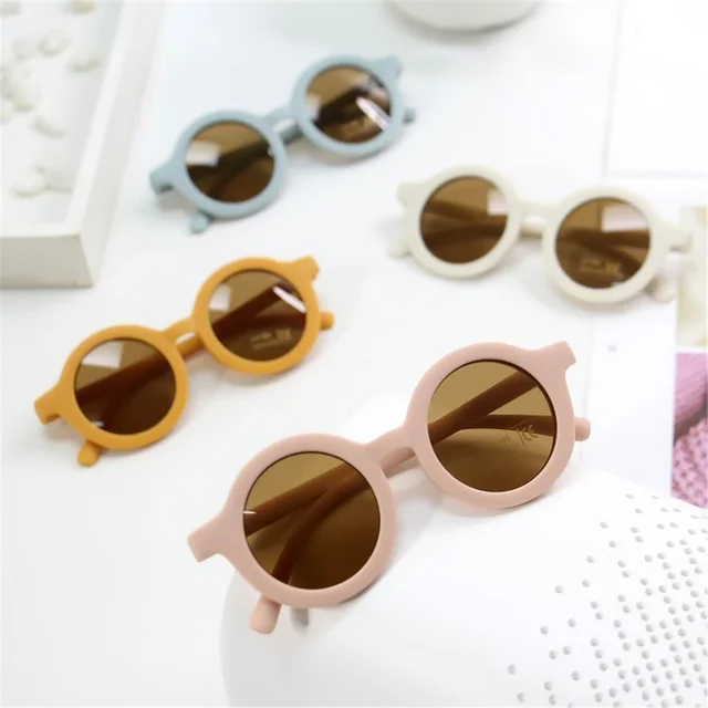 Kids Fashion Children's Sunglasses Infant's Retro Solid Color Ultraviolet-proof Round Convenience Glasses Eyeglass 4