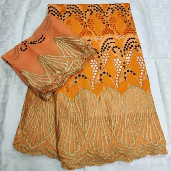 

7 yard Swiss lace fabric 2020 latest Dry lace embroidery African 100% cotton fabrics Swiss voile lace popular Dubai style 4L0333