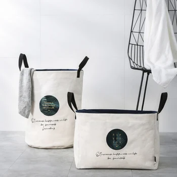 

Korean Style Foldable Laundry Basket For Adult Baby Toy Storage Bucket Picnic Dirty Clothes Basket Box Canvas Organizer