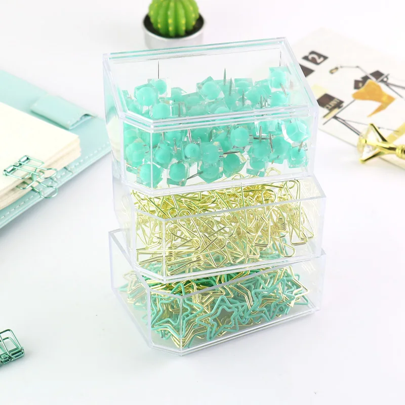 Tutu Paper Clip Binder Clip Push Pin Office Supplies Mint Green