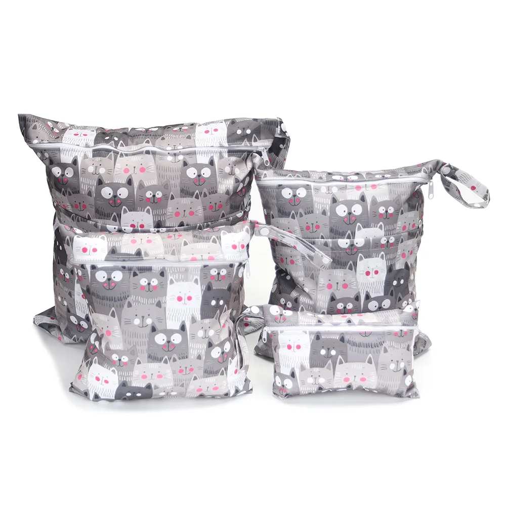 Premium Set of 4 Waterproof & Washable Baby Diaper Bags - Versatile Sizes