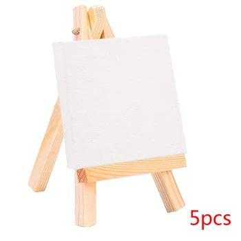 

5 Set Mini Blank Canvas Painting Acrylic Paint Easel Art Supplies Artist Stationery Kids Gifts Home Decoration Accessories Sets