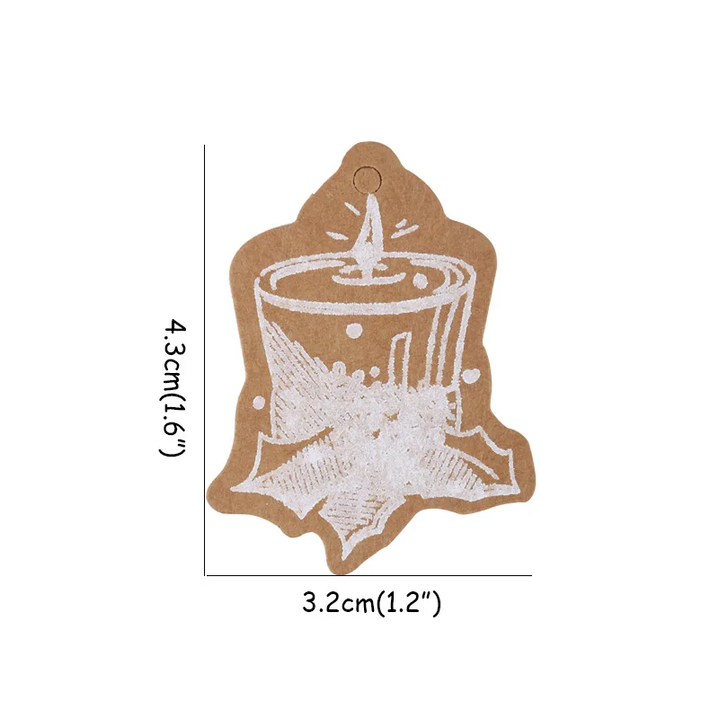 50 шт. рождественские крафт-бумажные бирки, подарочные бирки с шпагатом, Рождественская елка, подвесные открытки, этикетки для рождественской вечеринки, год - Цвет: 50pcs cards