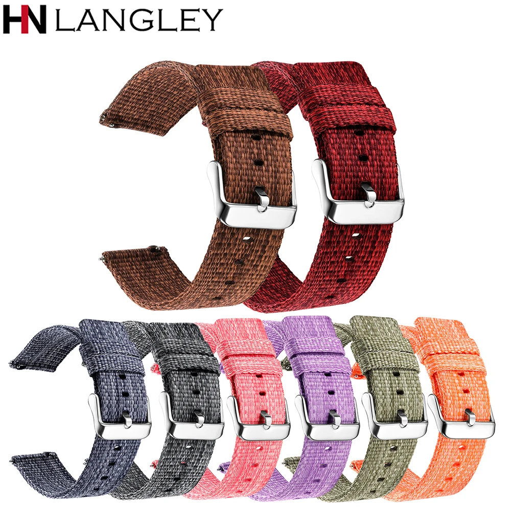 Нейлоновые ремешки для Samsung Gear sport S2 S3 Frontier Classic Band huami amazfit bip galaxy watch active 42 46 мм 22 20 18