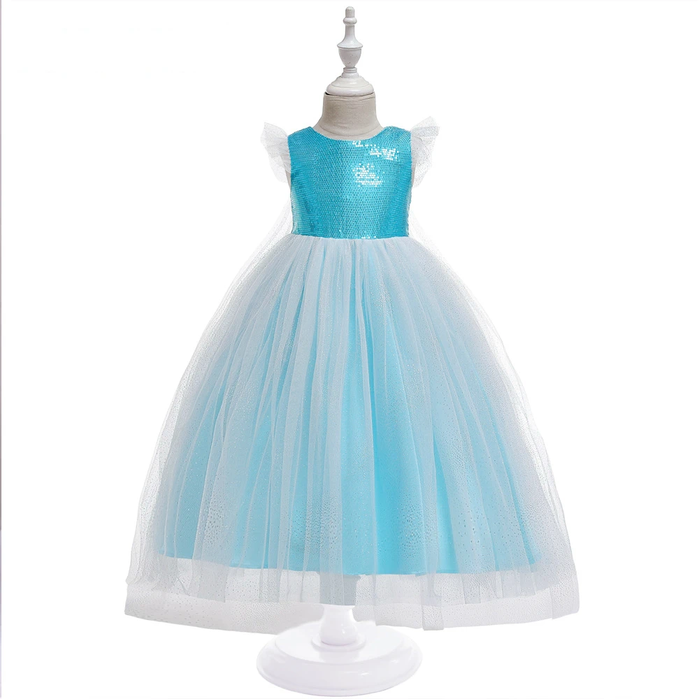 Детское нарядное платье принцессы на свадьбу; костюм на Хэллоуин; детское праздничное платье для дня рождения; праздничная одежда для девочек со снежинками