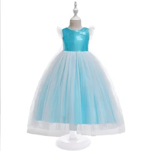 Детское нарядное платье принцессы на свадьбу; костюм на Хэллоуин; детское праздничное платье для дня рождения; праздничная одежда для девочек со снежинками