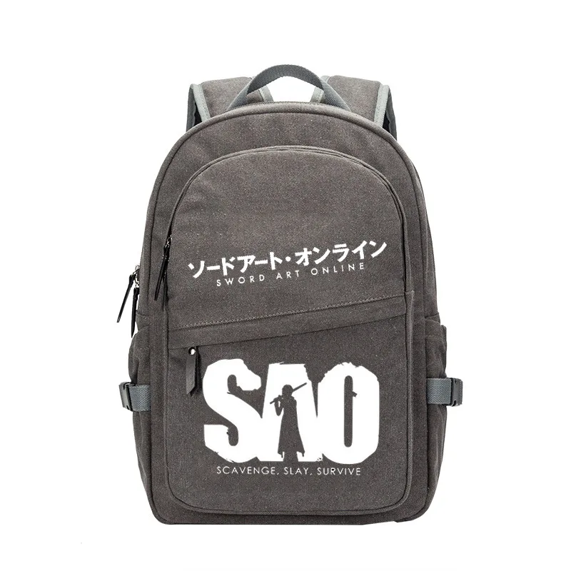 SAO Sword Art Online Japan Anime Canvas Backpack Bakugou Katsuki Gray Rucksack School Book Laptop Bag Mochila SAO Sword Art Online Japan Anime Canvas Backpack Bakugou Katsuki Gray Rucksack School Book Laptop Bag Mochila