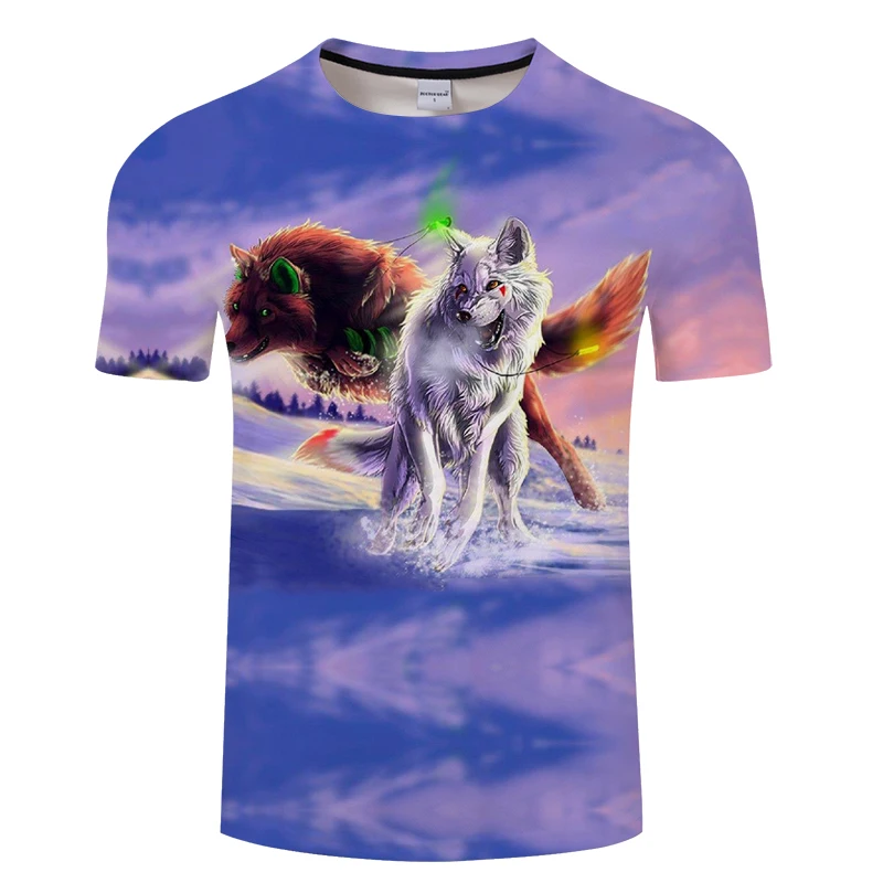 

Black tshirt Wolf t shirt Men t-shirt Anime Tee 3D Top Harajuku Camiseta Streatwear ShortSleeve O-neck Hot Drop Ship ZOOTOPBEAR