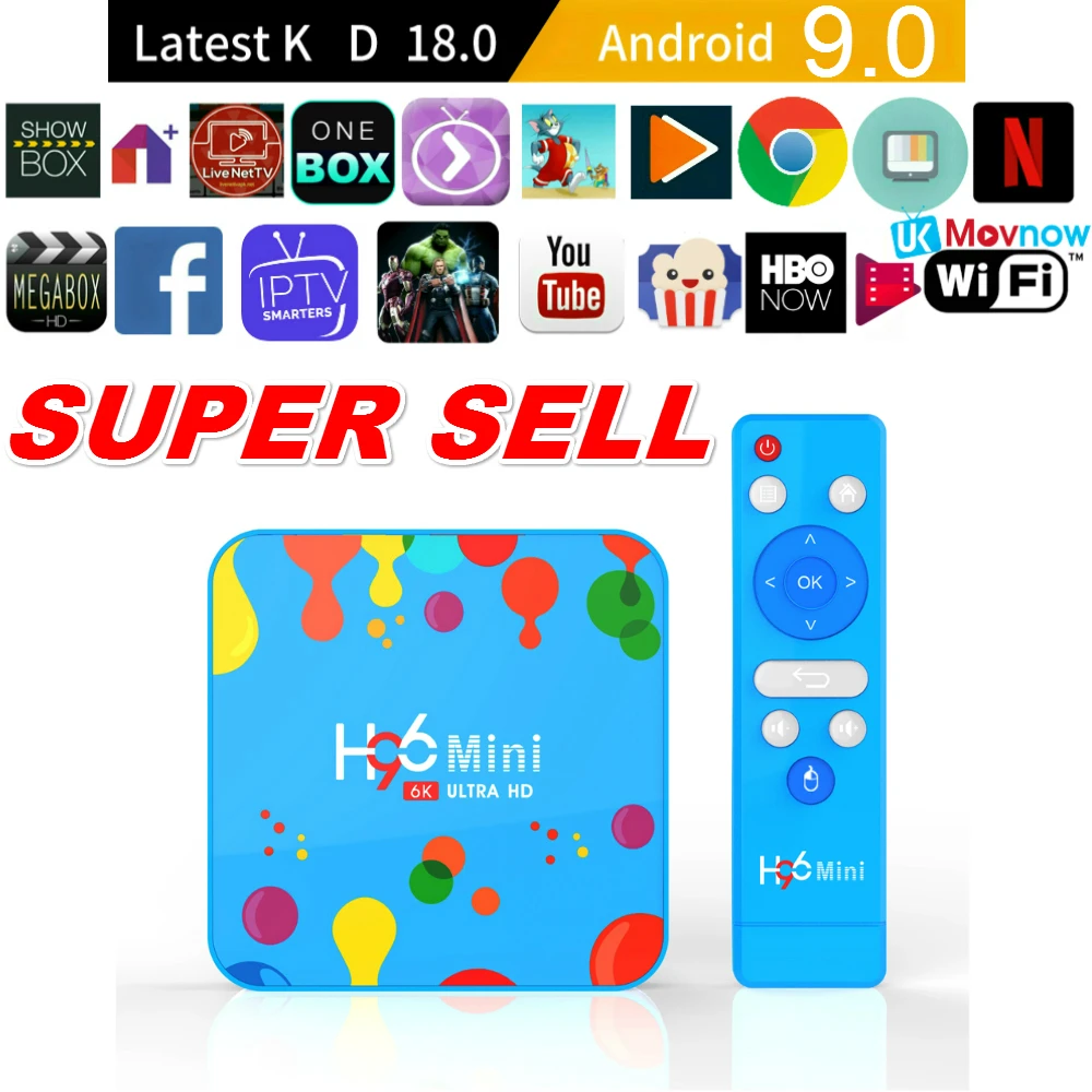 TTVBOX 2019 Android 9.0 TV Box 4GB 32/128GB H96 Mini Allwinner H6 Quad Core 6K H.265 2.4G 5G Dual-Band WiFi Android Smart TV Box TTVBOX 2019 Android 9.0 TV Box 4GB 32/128GB H96 Mini Allwinner H6 Quad Core 6K H.265 2.4G 5G Dual-Band WiFi Android Smart TV Box