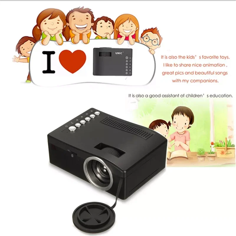 TIPTOP EU Plug Mini 1080P светодиодный проектор домашний кинотеатр мультимедийный ПК USB tv AV портативные проекторы