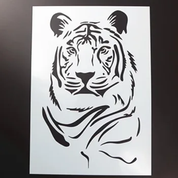 

Stencils For Wall Animal Tiger DIY Layering Painting Scrapbook Coloring Embossing Album Decorative Paper Card Template Reusable