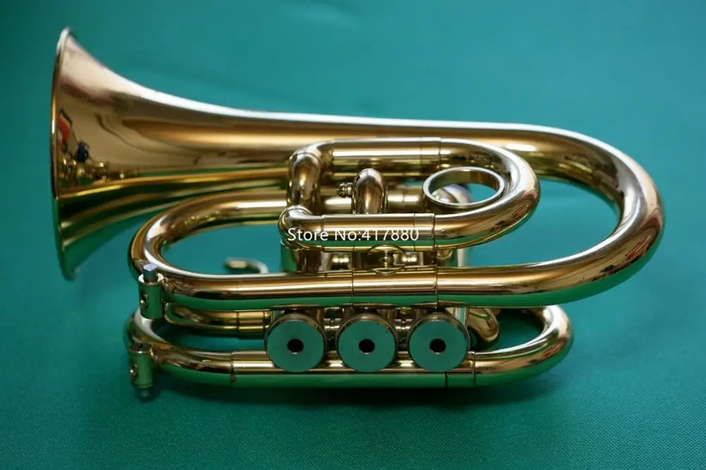 Hot Selling Jupiter JPT-416 Bb Pocket Trumpet Gold Brass Musical Instrument With Case