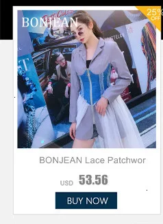 Bonjean/длинное джинсовое пальто в стиле пэчворк ; Женская Осенняя верхняя одежда; пальто цвета хаки с широким поясом; BJ1789