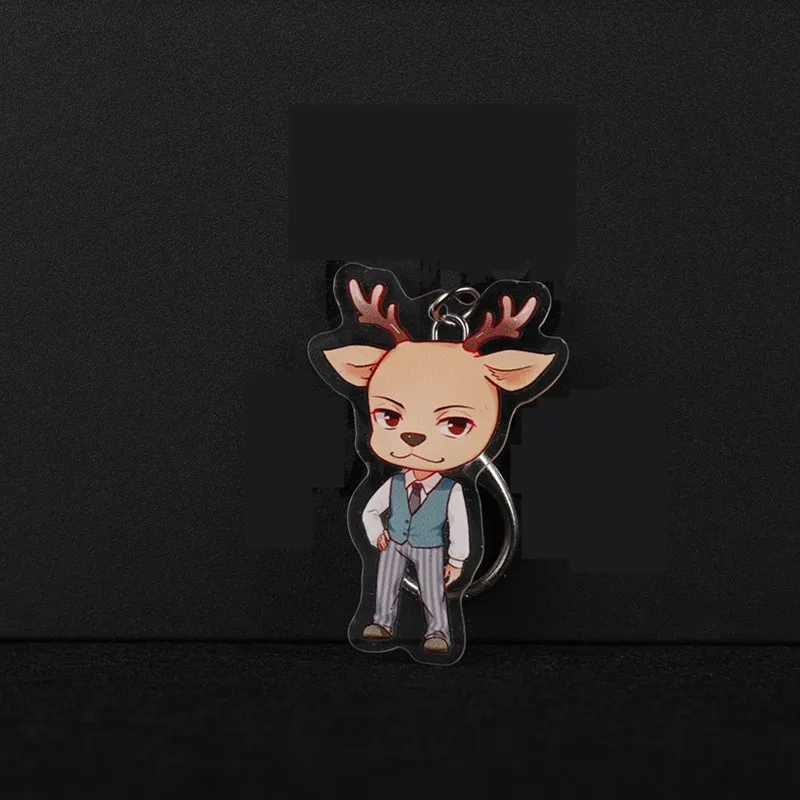 Anime BEASTARS Animal Cosplay Props Kawaii Panda Rabbit Keychain Acrylic Deer Wolf Keyring Pendant Key Chain Necklace Gifts New - Цвет: B