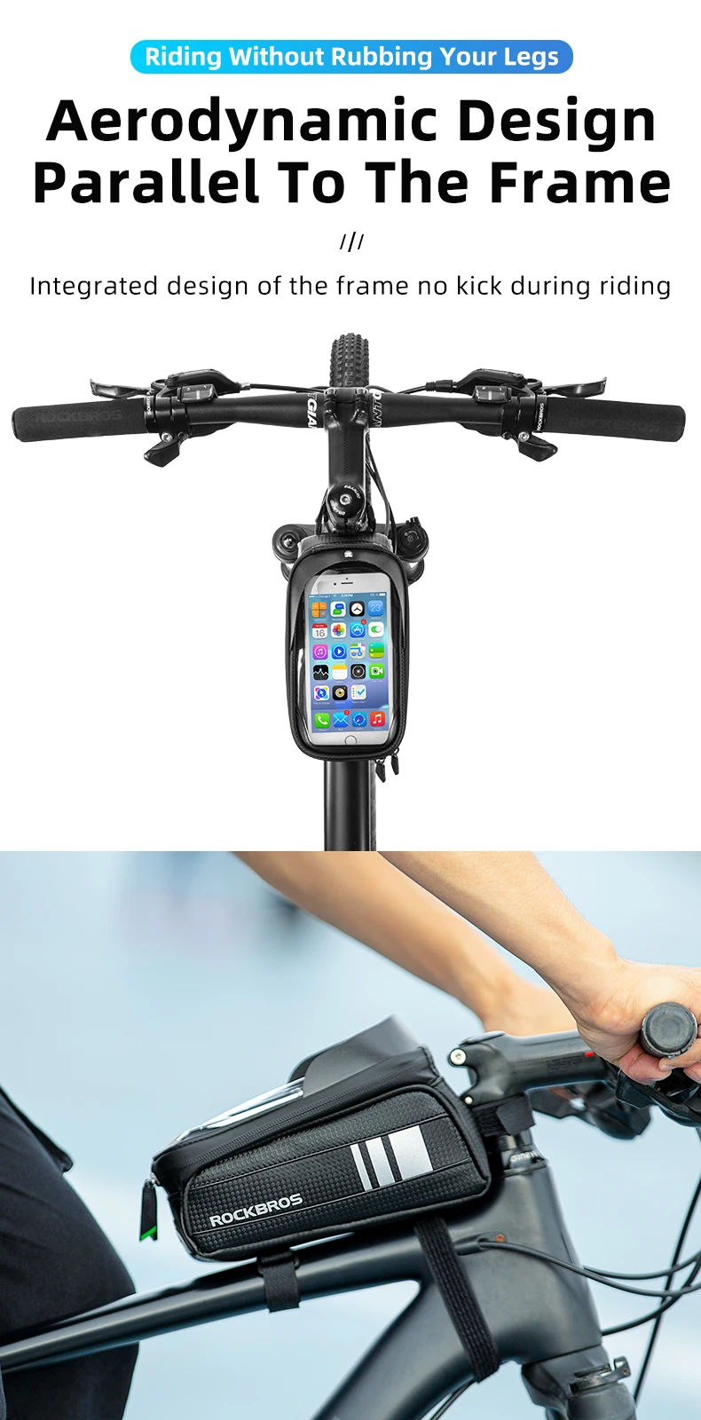 Bicycle - Waterproof Touch Screen Cycling Bag Top Front Tube Frame