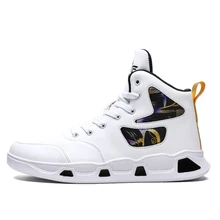 Трендовые высокие баскетбольные кроссовки Мужская дышащая подушка Баскетбольные Кроссовки противоскользящие спортивные кроссовки уличная спортивная обувь для мужчин