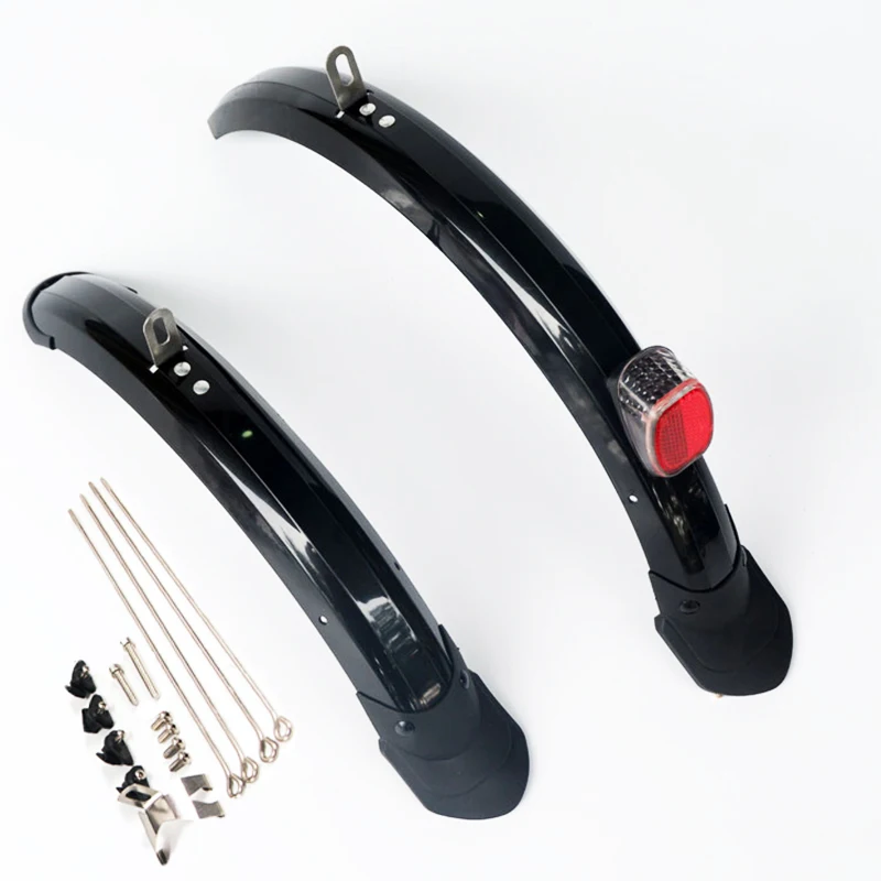 

2PCS Cycling Bike Mud Guard Folding Bike Mudguard fender 14 inch Front Rear MTB Bicycle Wings With Rear Light Bike Accessories