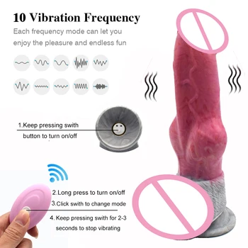 FAAK Remote Control Vibrating Dildo Siliocne Animal Dog Knot penis Sucker Vibrator Masturbator For Women Sex Toys For Adult 18 3