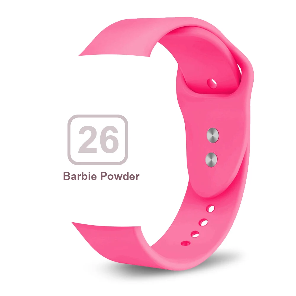 Barbie powder Мягкий силиконовый сменный спортивный ремешок для 38 мм Apple Watch Series1 2 3 4 5 42 мм наручный браслет ремешок для iWatch Sports Edition - Цвет ремешка: Barbie powder