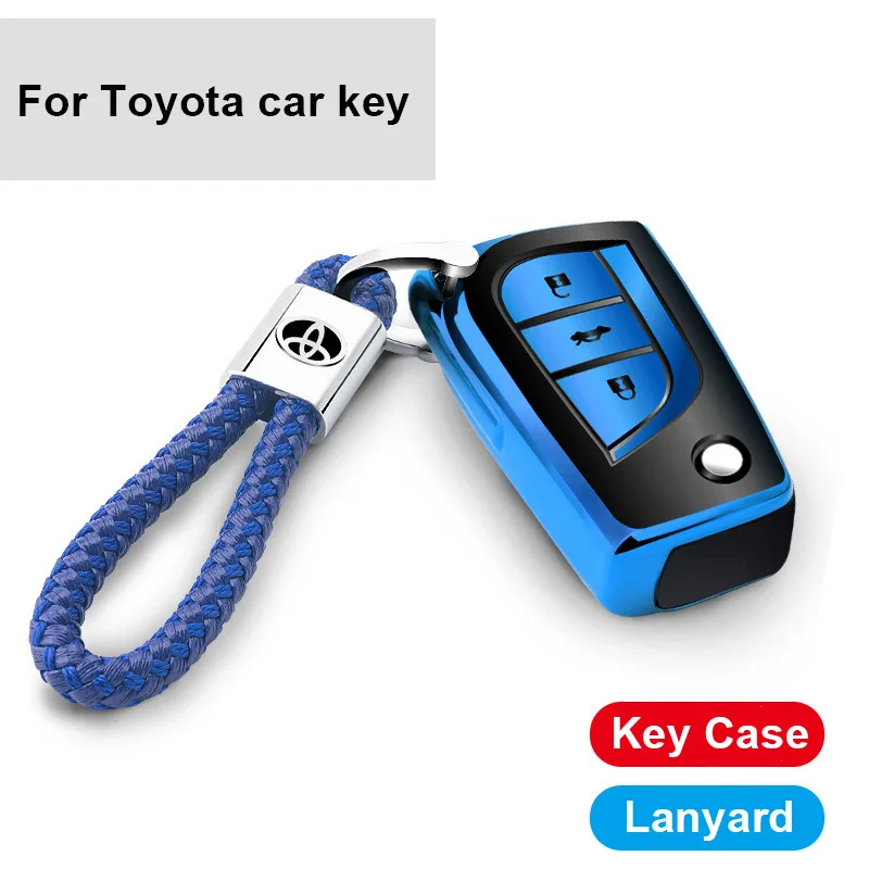 Чехол для ключей от автомобиля Corolla Camry Lewin eiz Highlander RAV4 с ремешком и оплеткой, аксессуары, автомобильный брелок для ключей
