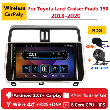 

2 din 8 core android 10 car radio auto stereo for toyota land cruiser prado 150 2017 2018 navigation GPS DVD Multimedia Player