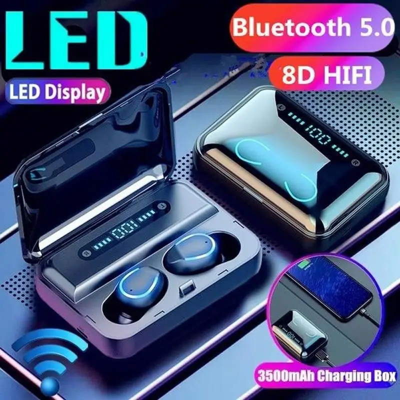 Bluetooth Wireless Headphones with Mic Sports Waterproof TWS Bluetooth Earphones Touch Control Wireless Headsets Earbuds Phone