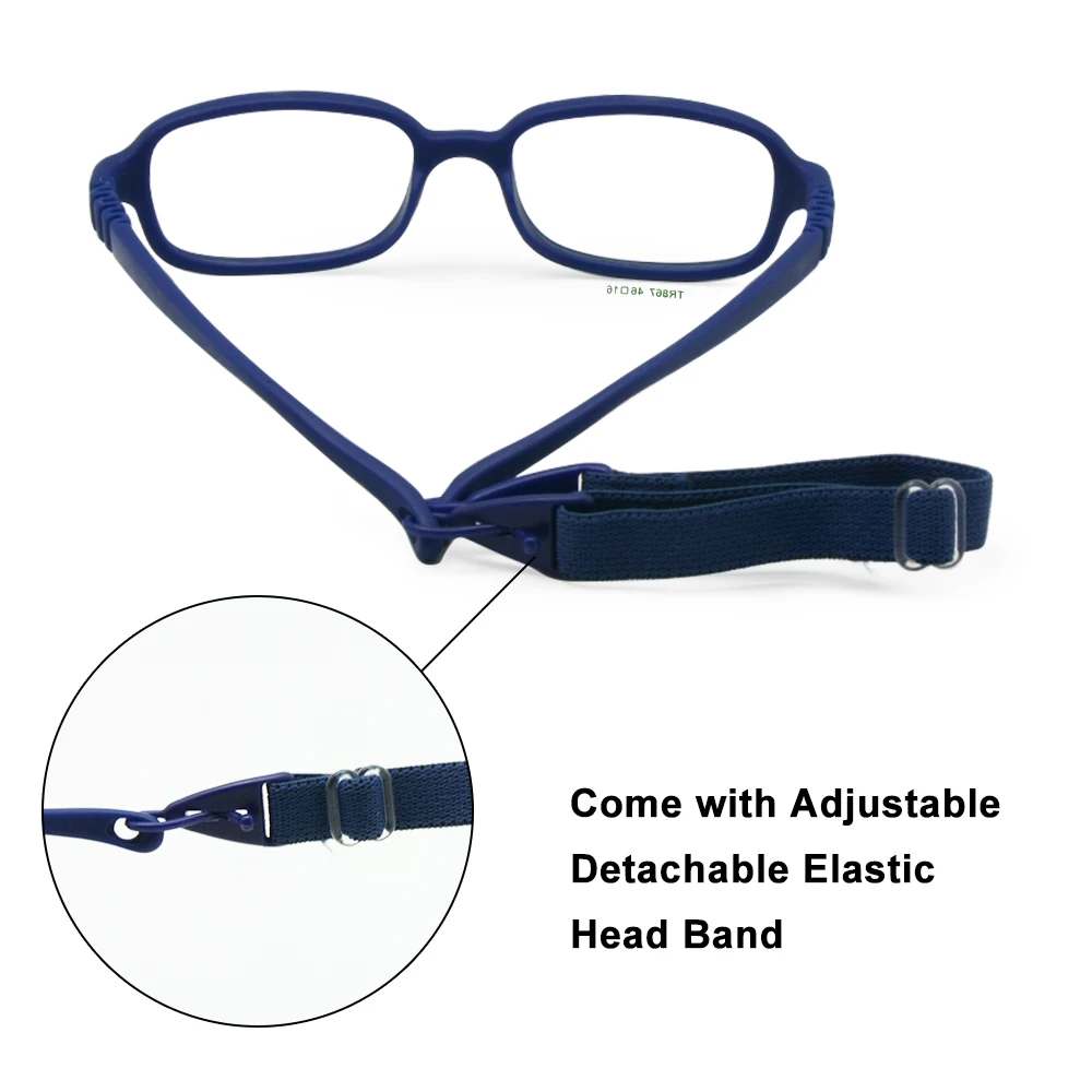 Children Glasses Frame with Strap Size 46/16 One-piece No Screw 4-6Y, Flexible Optical Boys Girls Glasses