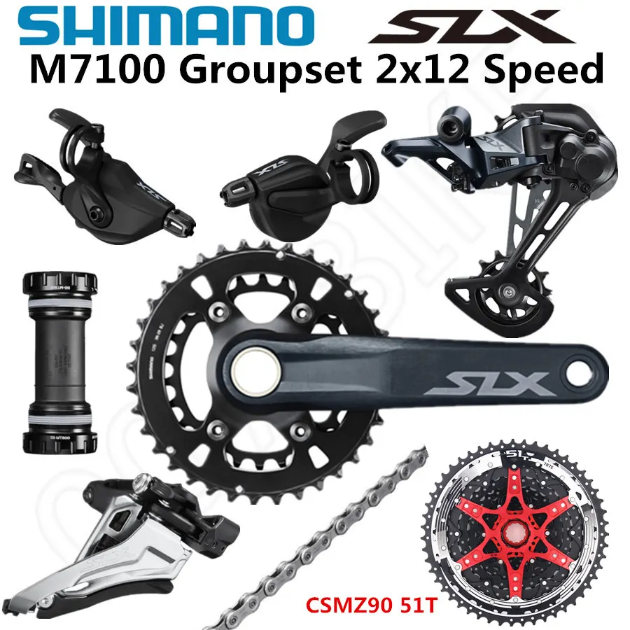 SHIMANO DEORE SLX M7100 Группа 26-36T 170 175 мм шатун горный велосипед Группа Комплект 2x12-Speed 10-51T 10-45T M7100 задний переключатель