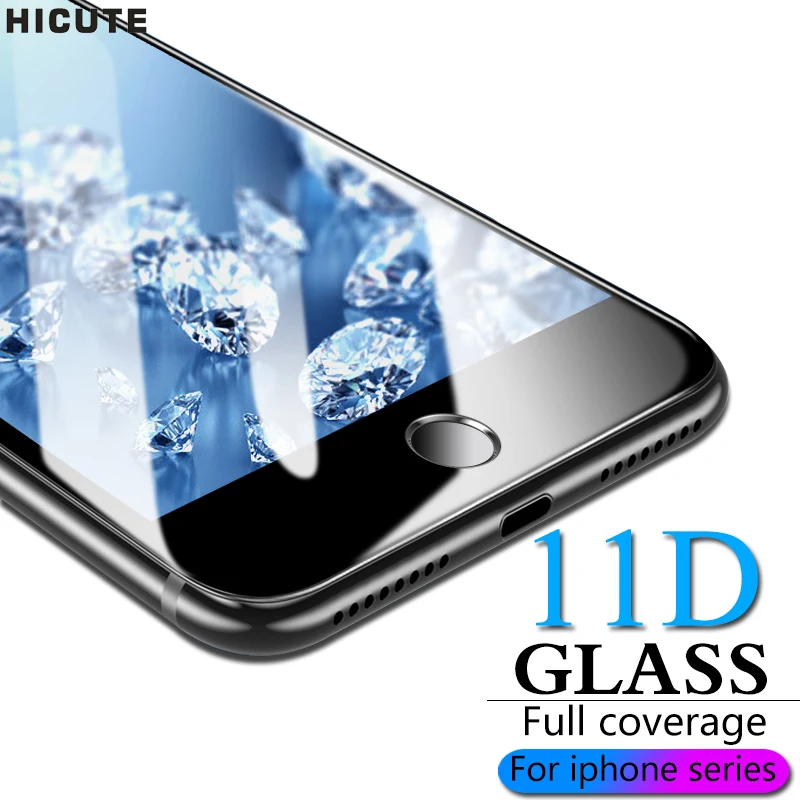 Защитное стекло 11D для iPhone 6 7 6S 8 plus X XS MAX на iphone R защита экрана стеклянная пленка