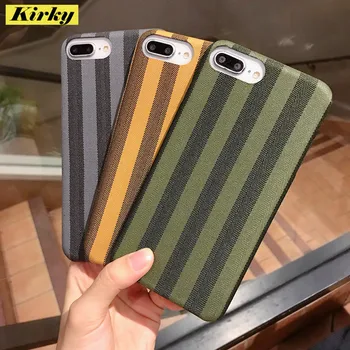

Fashion Shockproof Bumper Leather cloth Soft Phone Case For iPhone 11 Pro X XR XS Max 8 7 6 6S Plus Stripe protection Back Cover