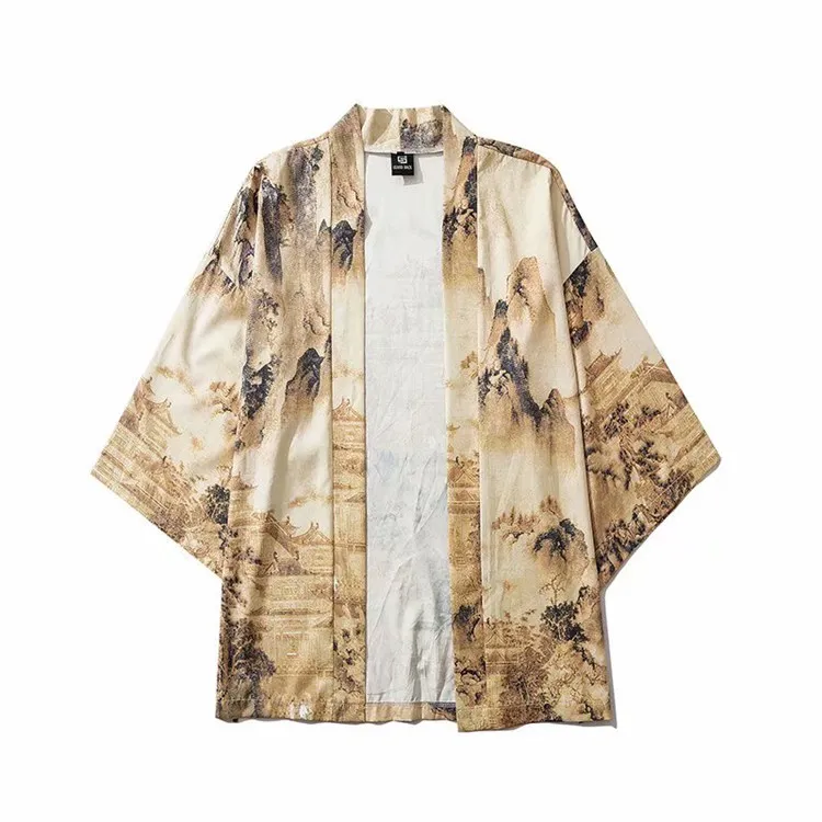 Японское кимоно кардиган для мужчин Haori Yukata мужской костюм самурая одежда кимоно куртка Мужская s кимоно рубашка Yukata Haori