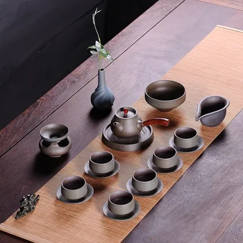 

Tea Set Manual Japanese Retro Ceramic Kung Fu Tea Set Gift Gift Box Packaging Ceramic Tea Set Porcelana TeaSets Tea Pot with Cup