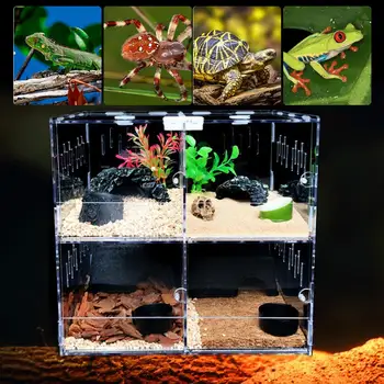 

Reptile Feeding Box Multi-crawl Climbing Pet Box Acrylic Small Pet Box Scorpion Hatching Reproduction Transparent Reptile Box