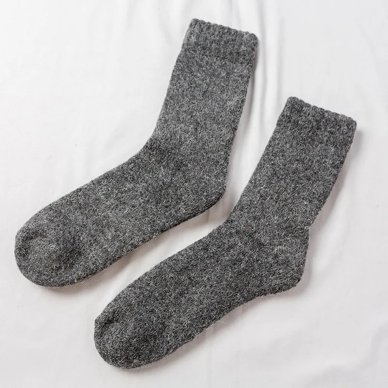 Высококачественные повседневные мужские стильные зимние мужские теплые шерстяные платья джентльменские носки короткие толстые теплые мужские шерстяные длинные носки 38-46 - Цвет: Dark gray