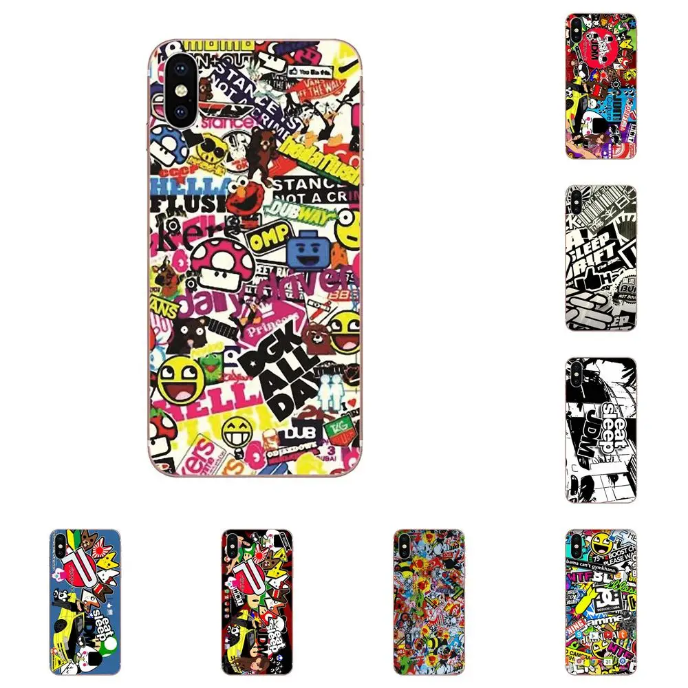 

For Huawei Honor 4C 5A 5C 5X 6 6A 6X 7 7A 7C 7X 8 8C 8S 9 10 10i 20 20i Lite Pro Picture Phone Case Sticker Bomb Jdm