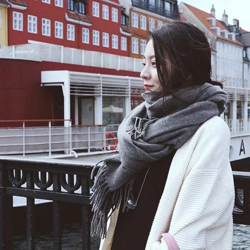 Простая версия кашемир как однотонный шарф осенние и зимние | Аксессуары для