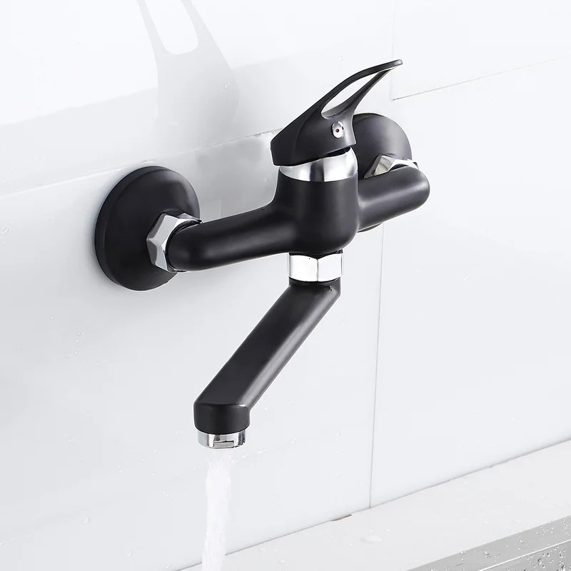 

Kitchen swiveling faucet is hung on the long wall, copper faucet, single pipe faucet, mixing water heater, faucet, faucet,