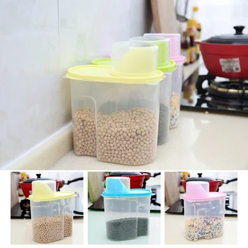 

Food Storage Container Transparent Plastic Sealed Fresh-keeping Storage Jar Food Storage Organization 4/Set DIN889