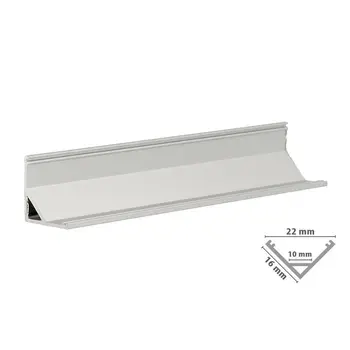 

LEDLUX BA1616 Raceway profile aluminum Led Corner bar Slim Corner bend 45 degree for Led Strip up to 10mm 1 meter