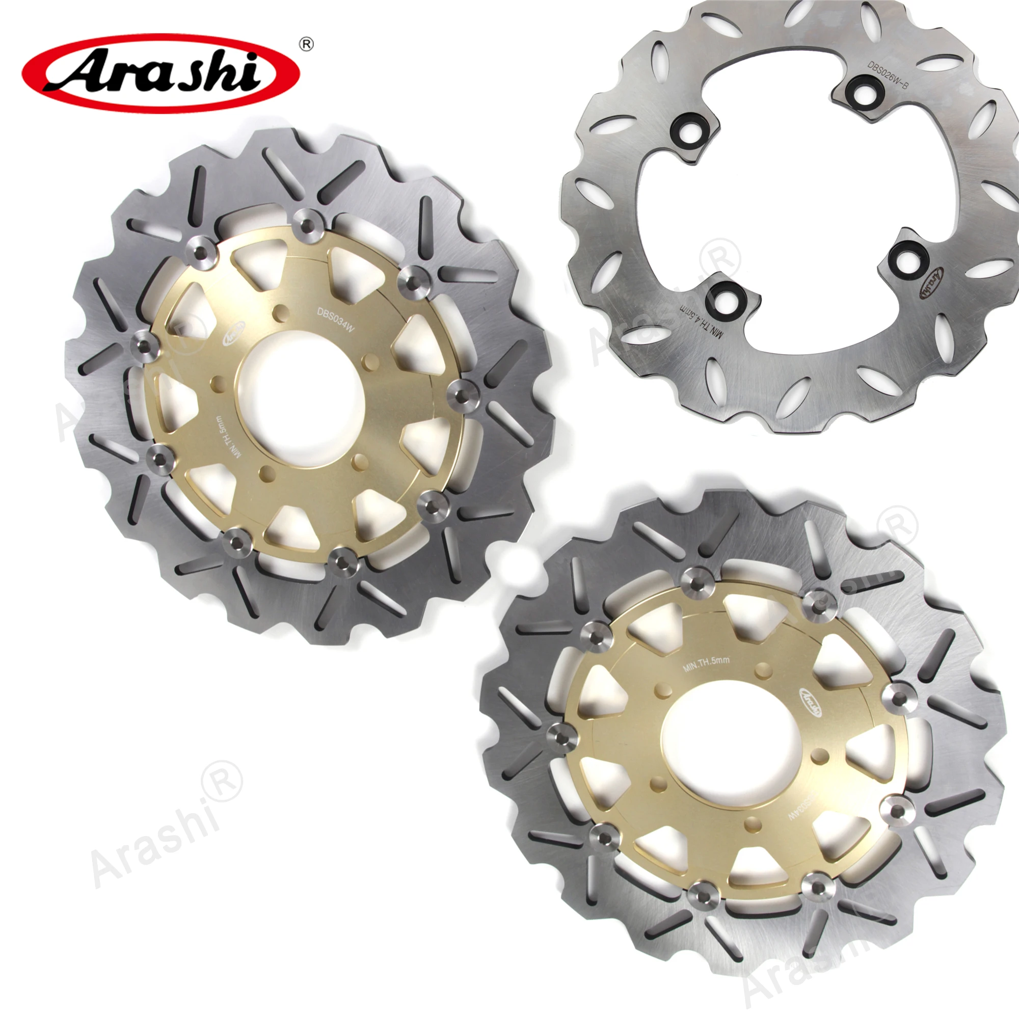 ARASHI ER6F Front Rear Brake Rotors Disc Set For KAWASAKI ER-6F ER650F 2006-2015 2007 2008 2009 2010 2011 2012 2013 2014 | Автомобили и