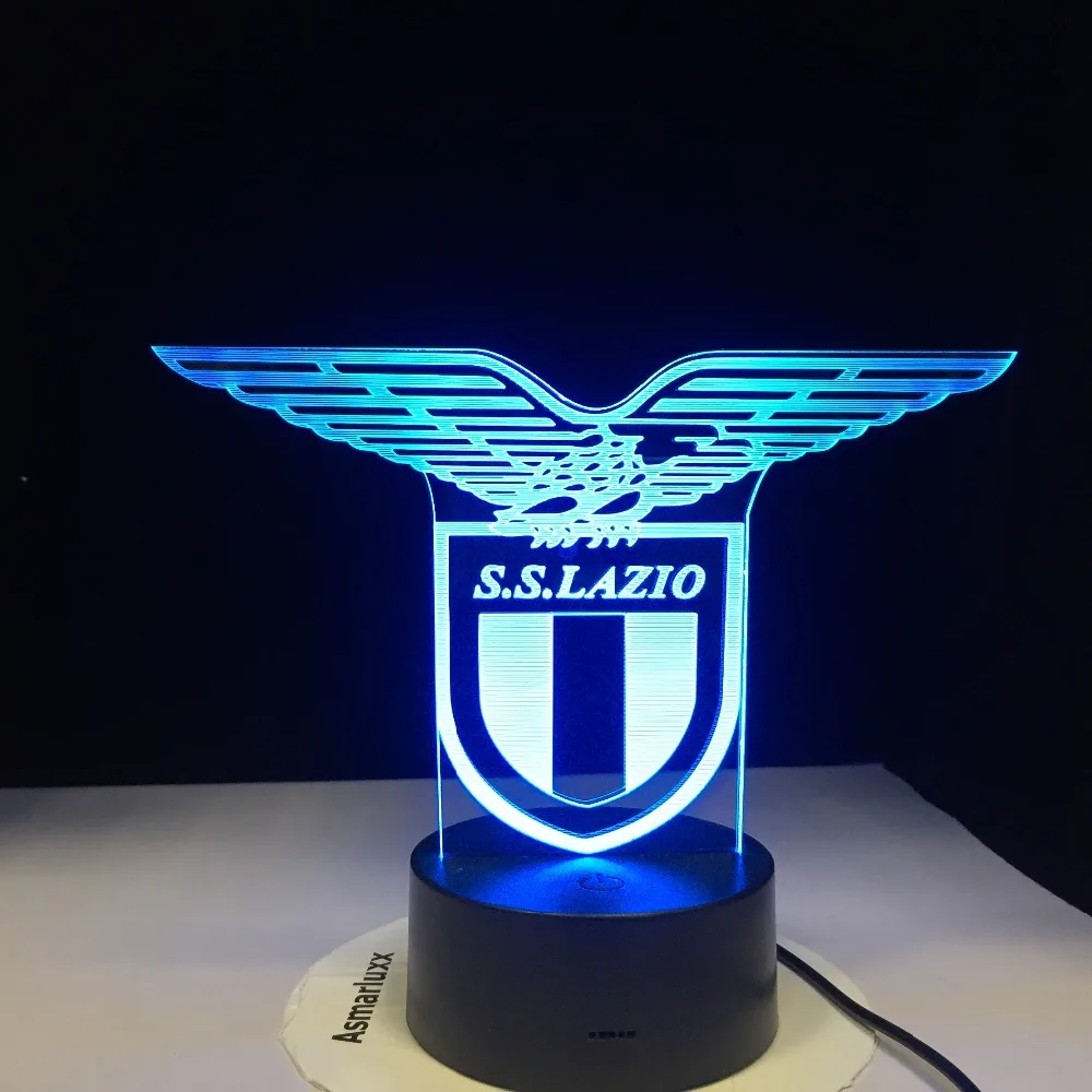 Ss Lazio итальянский клуб светодиодный 3d-ночник лампа сенсорный датчик 7 цветов Изменение офиса клуба дома Бар комнаты декоративный Настольный подарок