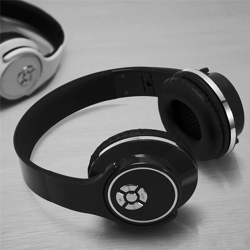 Headset Bluetooth Memory Card Playback Wireless Stereo Music Headphone Bass Radio Speakerphone Speaker USB Charging Black/ White